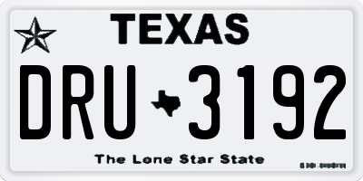 TX license plate DRU3192