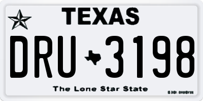 TX license plate DRU3198