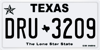 TX license plate DRU3209