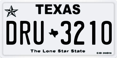 TX license plate DRU3210
