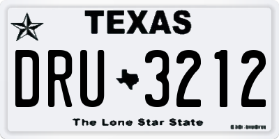 TX license plate DRU3212