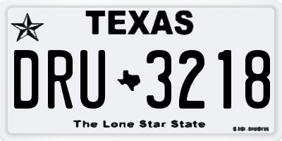 TX license plate DRU3218