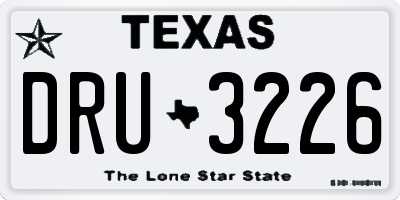 TX license plate DRU3226