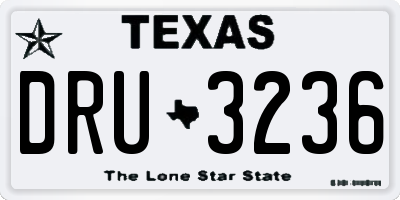 TX license plate DRU3236