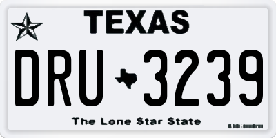 TX license plate DRU3239