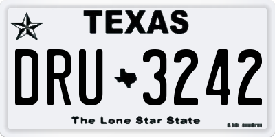 TX license plate DRU3242