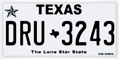 TX license plate DRU3243
