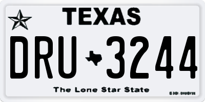 TX license plate DRU3244
