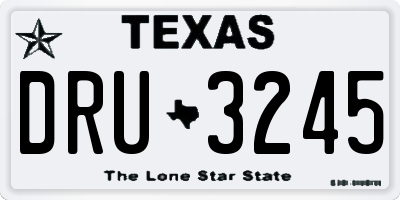 TX license plate DRU3245