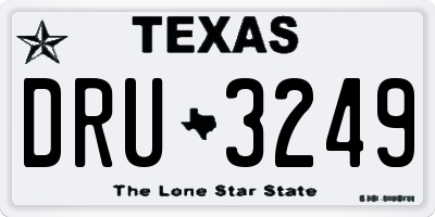 TX license plate DRU3249
