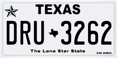 TX license plate DRU3262