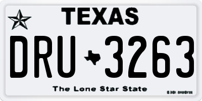 TX license plate DRU3263