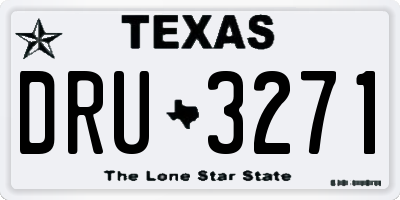 TX license plate DRU3271