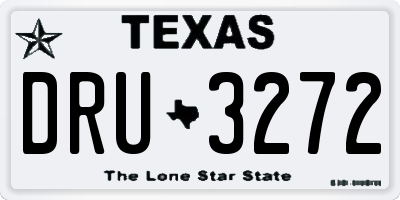 TX license plate DRU3272