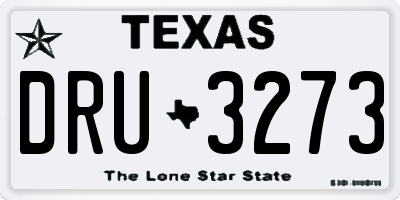TX license plate DRU3273