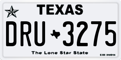 TX license plate DRU3275