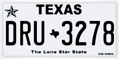 TX license plate DRU3278