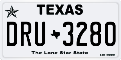 TX license plate DRU3280