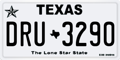 TX license plate DRU3290