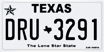 TX license plate DRU3291
