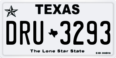 TX license plate DRU3293