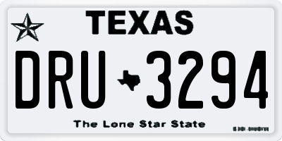 TX license plate DRU3294