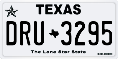 TX license plate DRU3295