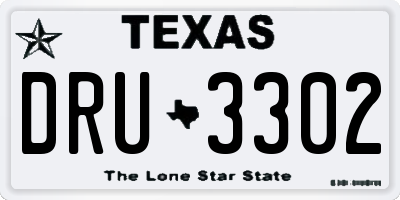 TX license plate DRU3302