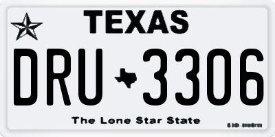 TX license plate DRU3306