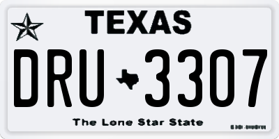 TX license plate DRU3307