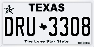 TX license plate DRU3308