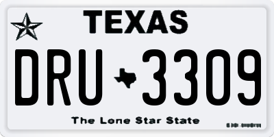 TX license plate DRU3309