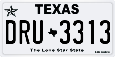 TX license plate DRU3313