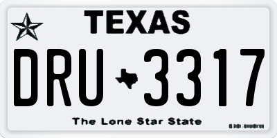 TX license plate DRU3317