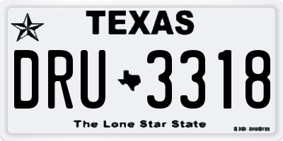 TX license plate DRU3318