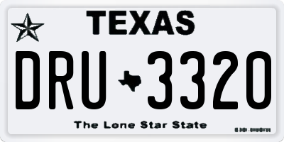 TX license plate DRU3320