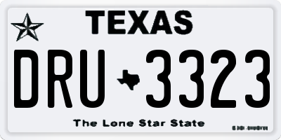 TX license plate DRU3323