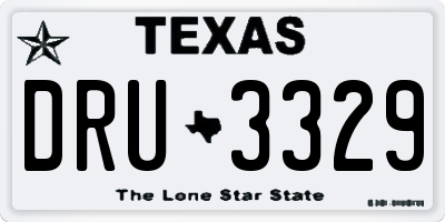 TX license plate DRU3329