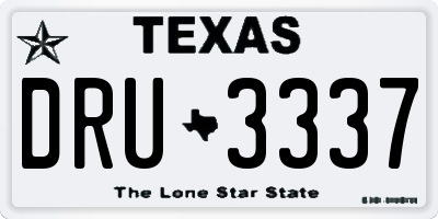 TX license plate DRU3337
