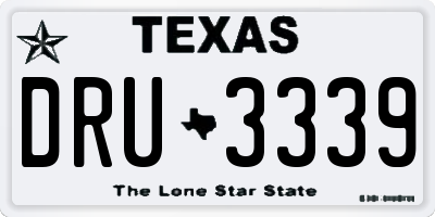 TX license plate DRU3339