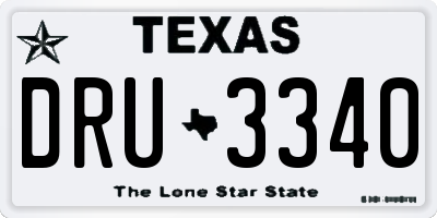 TX license plate DRU3340