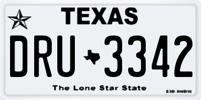 TX license plate DRU3342