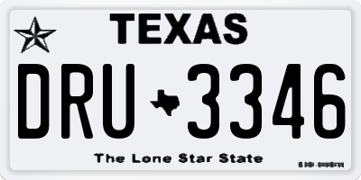 TX license plate DRU3346