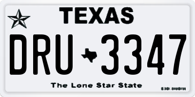 TX license plate DRU3347