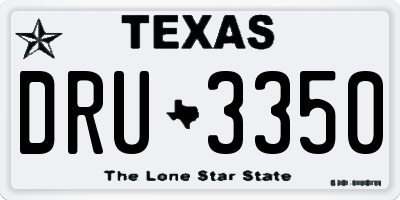 TX license plate DRU3350