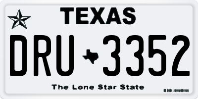 TX license plate DRU3352