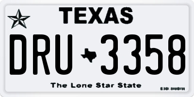 TX license plate DRU3358