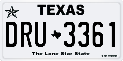 TX license plate DRU3361