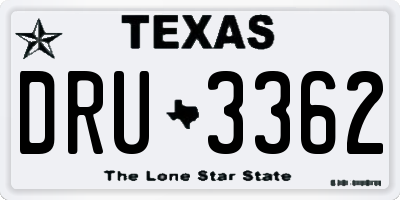 TX license plate DRU3362