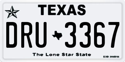 TX license plate DRU3367